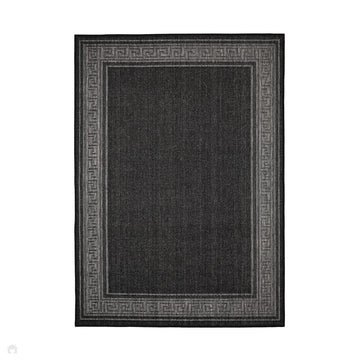 Flatweave Gel Greek Key Black Rug-Melrose-Rug Love - The Most Loved Rug Store